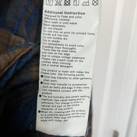 The Golden State Remi Relief Shirt Mens S Patchwork Flannel Blue Plaid Button Up - Picture 5 of 10